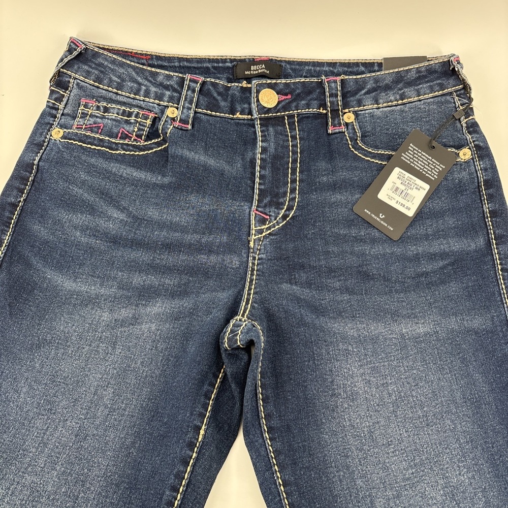 True Religion‎ Becca Mid Rise Flat Bootcut Jeans Size 31